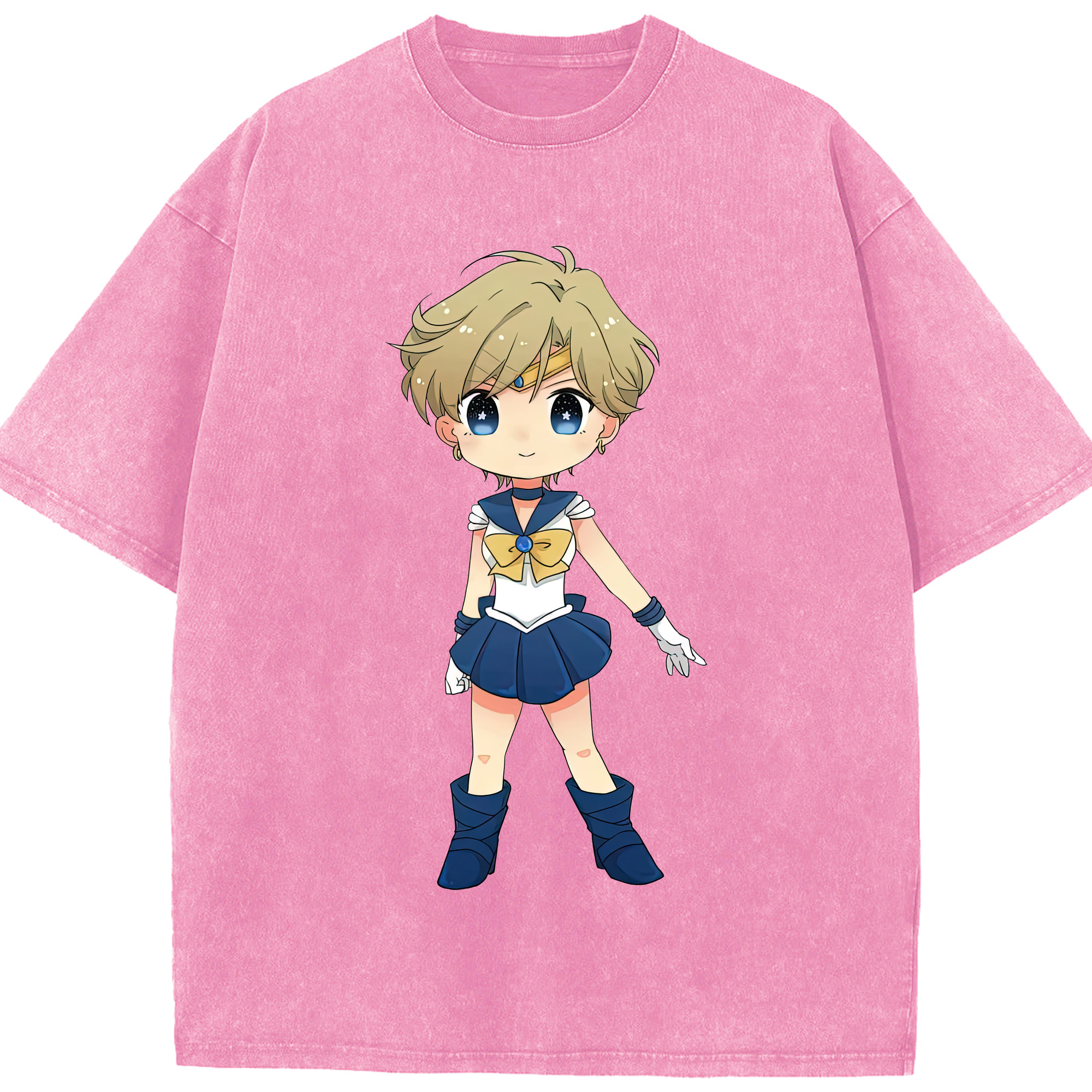 （画像用） 美少女戦士セーラームーン 天王はるか Sailor Moon Tenoh Haruka 綿100% ヴィンテージ風 半袖Tシャツ（フロントプリント）